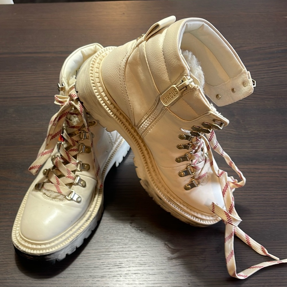 Circus by Sam Edelman Cream Moto Boots